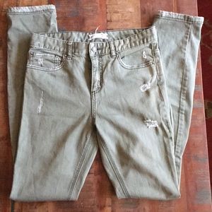 Free people high waist destroyed denim